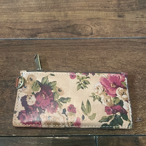 Patrica Nash Leather Brown With Flower Print 6 Credit Card Holder & Zipper. - Picture 2 of 3
